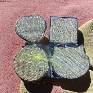Sparkly Rhinestone Compact Mirror - Luxury Portable Pocket Mirror, Perfect for On-the-Go Touch-ups