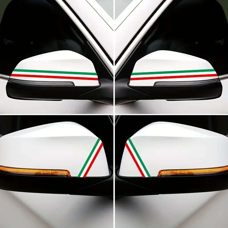 1SET Italian Sporty Italian Flag Stripe Decor Sticker For Car Windows, Backpacks, Car Merchandise Flag Stripe Themed Decor Fill With Italian Car Enthusiast Relaxed Cool Vibe Enhance Italian Tuning Style Recognition Fit Multiple Daily Enthusiast Scenarios