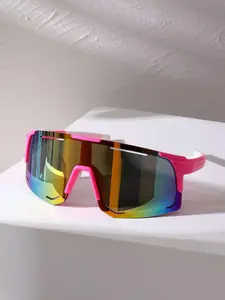 Unisex Street Style Ombre Frame Sunglasses (1 Pair), Trendy Sporty Cycling Sunglasses for Outdoor Activities, Fashionable Eyewear for Men & Women, Mountain Bike Glasses