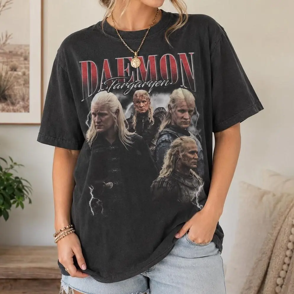 Comfort Colors Daemon Targaryen T-Shirt, Unisex vintage 90s T-Shirt, Fan Gift, Game Day Gift For Football Fans