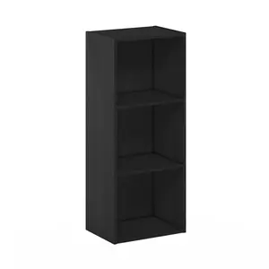 LUDER Bookcase, 3-Cube Bookshelf, Open Shelf Bookcase, 9.3 x 12 x 31.5, for Living Room Bedroom Home Office, Blackwood