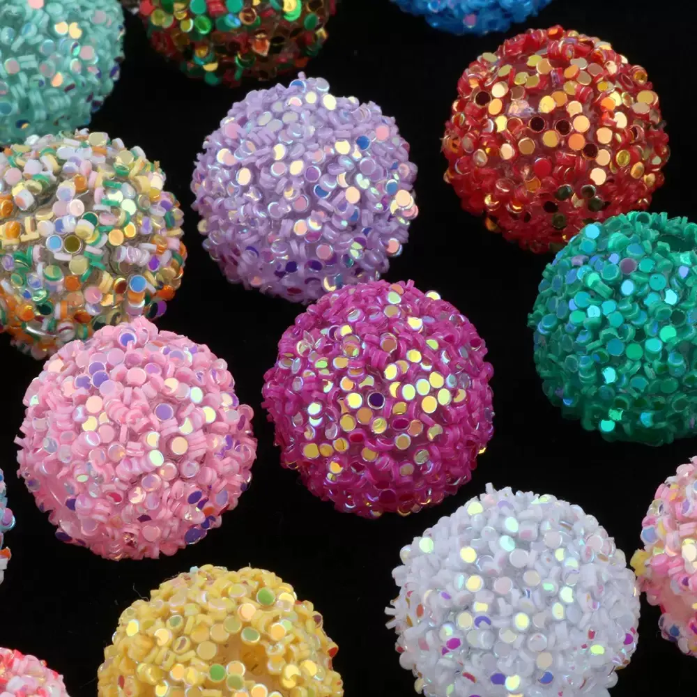 20pcs 16mm Mixed Sugar Beads - Ball Shape DIY Jewelry Making Supplies, Beads Making for DIY Projects, Versatile Uses in Bracelets, Pen Chains