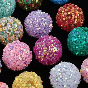 20pcs 16mm Sugar rhinestone ball beads, multi colored,  suitable for DIY jewelry, bracelets, necklaces, keychains, and phone chains small ornament bead accessory pen making