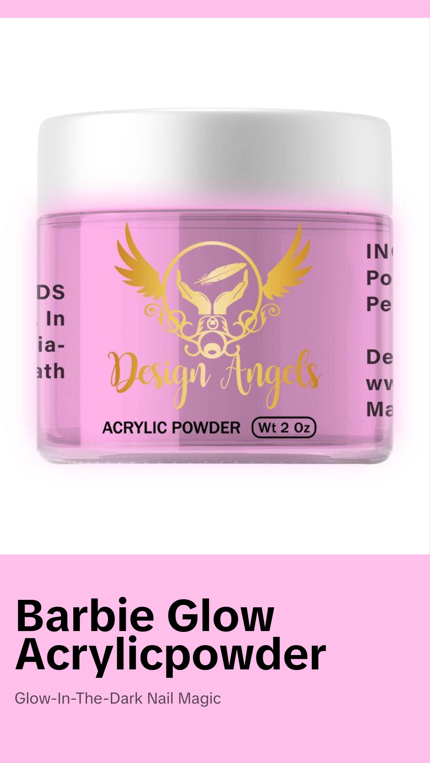 Barbie Cover (Glow) Acrylic Powder,Self-Leveling, 2 in 1, Professional Or Beginner Friend Nail Art Powder, 3D Art