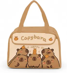Capybara Lunch Box for Women Men, Insulated Lunch Bag, Reusable Leakproof Compact LunchBox, Multi-Pockets Cute Lunch Tote for Work Picnic Travel Gifts,10L
