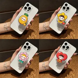Cute Cartoon Flower & Fruit Character Phone Grip - Magnetic Pop Socket & Kickstand - Kawaii iPhone Accessory Gift