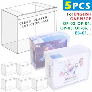 5PCS/10PCS Clear Plastic Protector Case For English ONE PIECE(OP03 04 05... / EB01...) 0.45MM Folded Plastic Box Clear Plastic Boxes