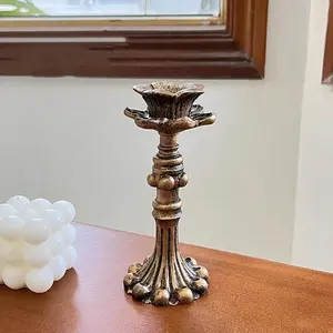 French Classical Candlestick Holder, Vintage European Retro Decorative Candleholder, Elegant Home Decoration Accessory
