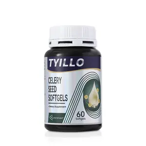 Tyillo Celery Seed Softgels Urinary Tract Health Uric Acid Removal Detoxification Antioxidant Cardiovascular Health Joint Mobility Relieve Inflammation Immune and Health Support Nutritional Supplement For Adults Men and Women 60 Capsules