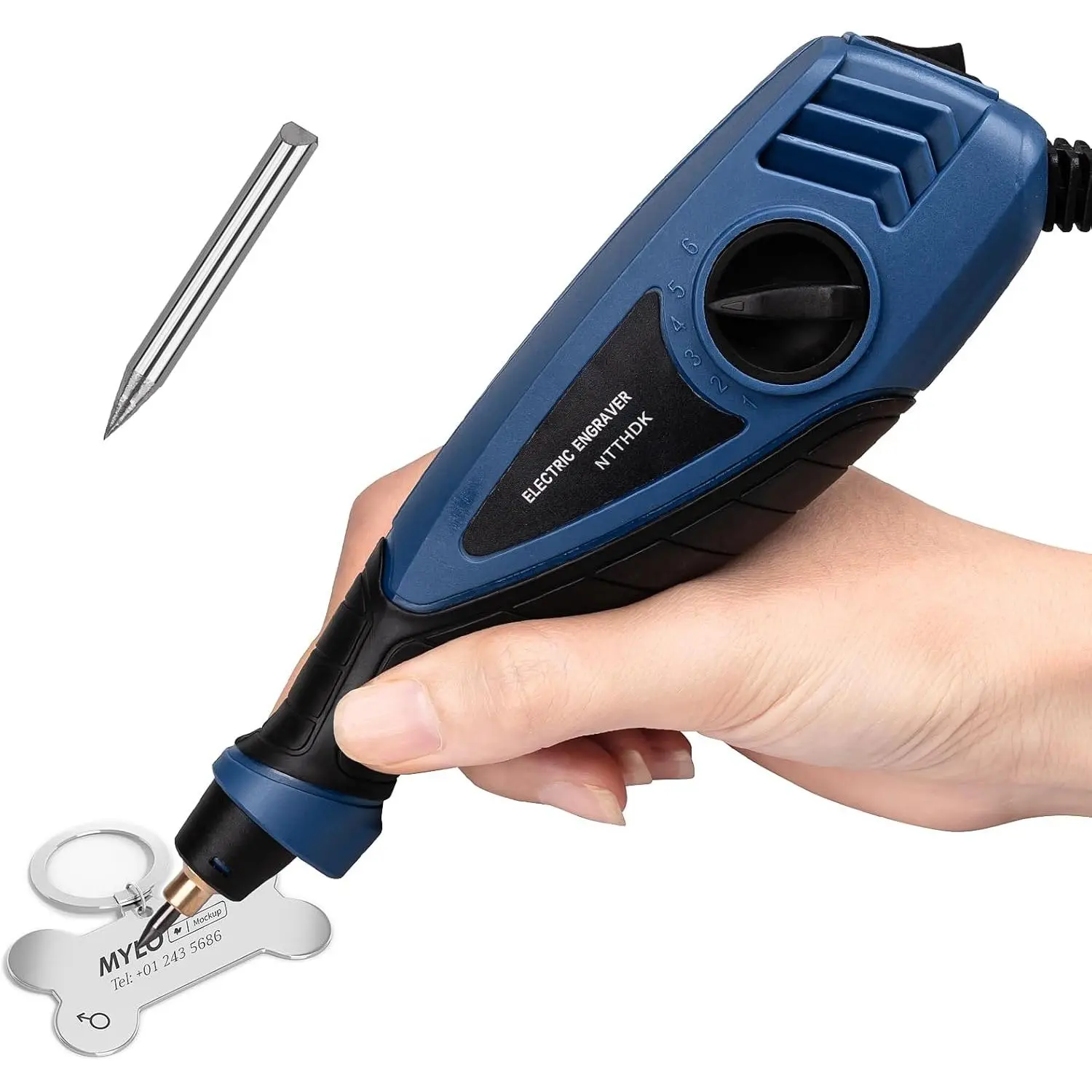 25W Engraving Pen, 6 Speed Power Engraving Tool, Handheld Engraver Pen with Tungsten Carbide Steel Bits for  Metal Glass Professional Etching Tool
