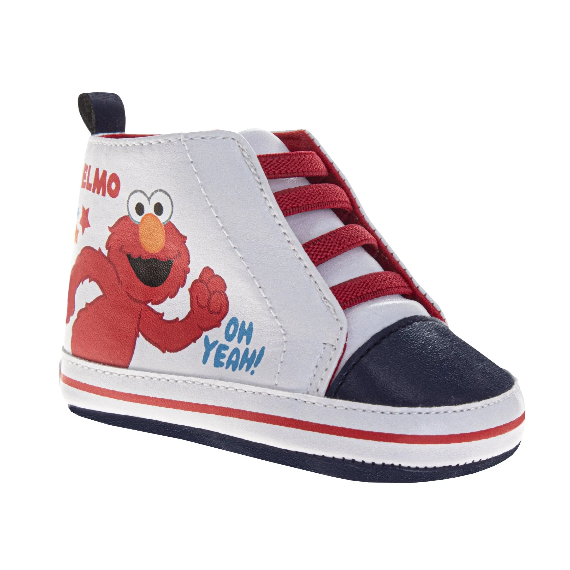 Sesame Street Elmo Toddler Slip-On High Top Baby Shoes with Elastic Laces (Infant)