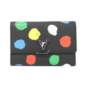 Pre-owned Louis Vuitton Calfskin Small Leather Goods Taurillon Portefeuille Capucines Compact Wallet