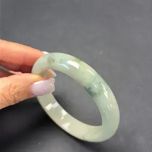 Soft Green Jade Bangle  Natural Grade A Jade | Elegant Everyday Bracelet | Size 56.8