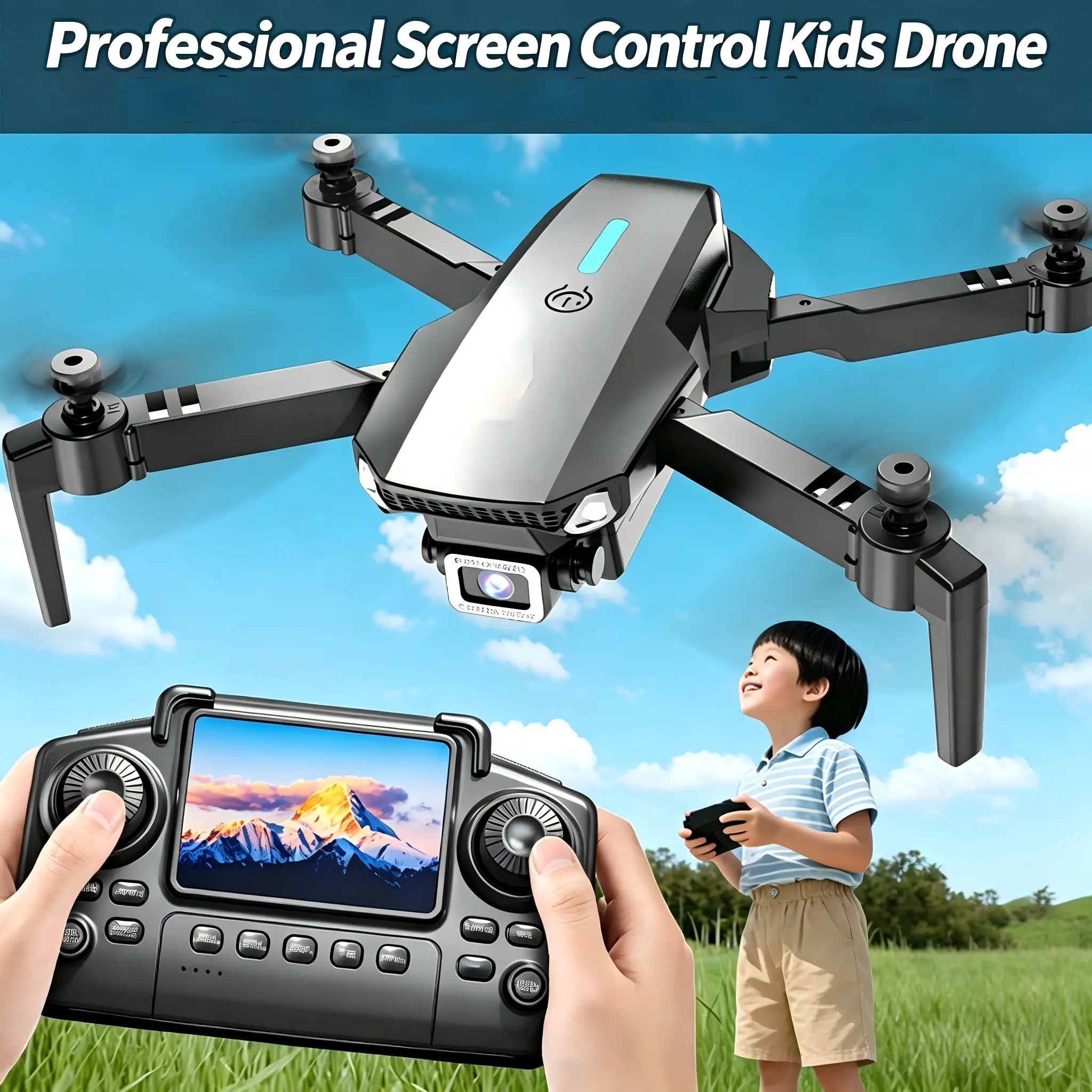 Tongli RC Drone Kids Remote Control Drone Flying Toy HD Camera Quadcopter FPV Drone Gesture Selfie 3 Adjustable Speed Modes Headless Mode Low Power Reminder Christmas Gift Gift for Boys Girls