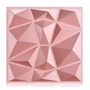 Aadesh 3D Wall Panel (Includes One Roll of Mounting Tape), Interior Wall Decor, Diamond Diamond Texture Pattern for Living Room, Lobby, Bedroom, Hotel, Office, Game Room, TV Backsplash, 11.8 x 11.8 Inches (Approx. 30 x 30 cm), White/Black/Pink