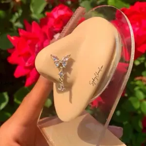 SCLUXE Co. Madam Monarch L-Shaped Nose Studs Gold-Plated 316L Stainless Steel 20g Nose Ring Unisex Dangle Nose Jewelry Fashionable Body Jewelry