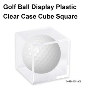 CROSSDESIGN Clear Golf Ball Display Plastic Case Crystal Cube Square Stackable Holder