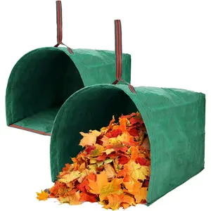 2 Pack 53 Gallon  Yard  Bags, Dustpan-Type Lawn Bags, Collapsible Heavy Duty Leaf Bags, Standable Garden  Bags for Collecting Leaves, Lawn Grass, Clippings and Branches