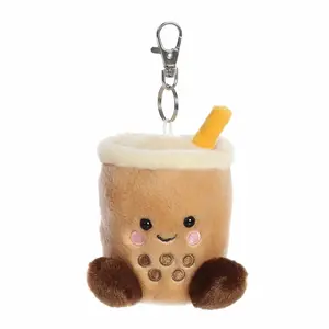 Palm Pals Adorable Milky Tea Boba Brown Soft Plush Collectable Stuffed Animal