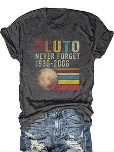 Women's Letter Graphic Round Neck Tee, Fashion Casual Short Sleeve T-shirt for Daily Outdoor Wear, Ladies Summer Clothes, Breathable Womenswear