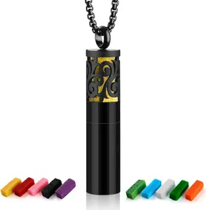 Scent Diffuser Necklace for Women & Men – 316L Stainless Steel Aromatherapy Pendant with 10 Felt Pads, Essential Oil Gift for Birthday, Anniversary, or Christmas