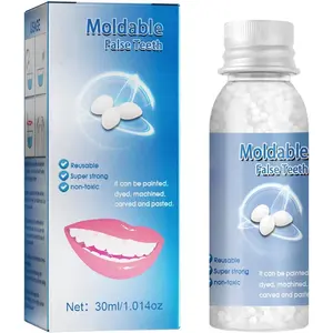 Moldable False Teeth 30ml DIY Repair Kit Safe Non-Toxic Reusable Super Strong Temporary Denture Replacement for Missing Broken Teeth