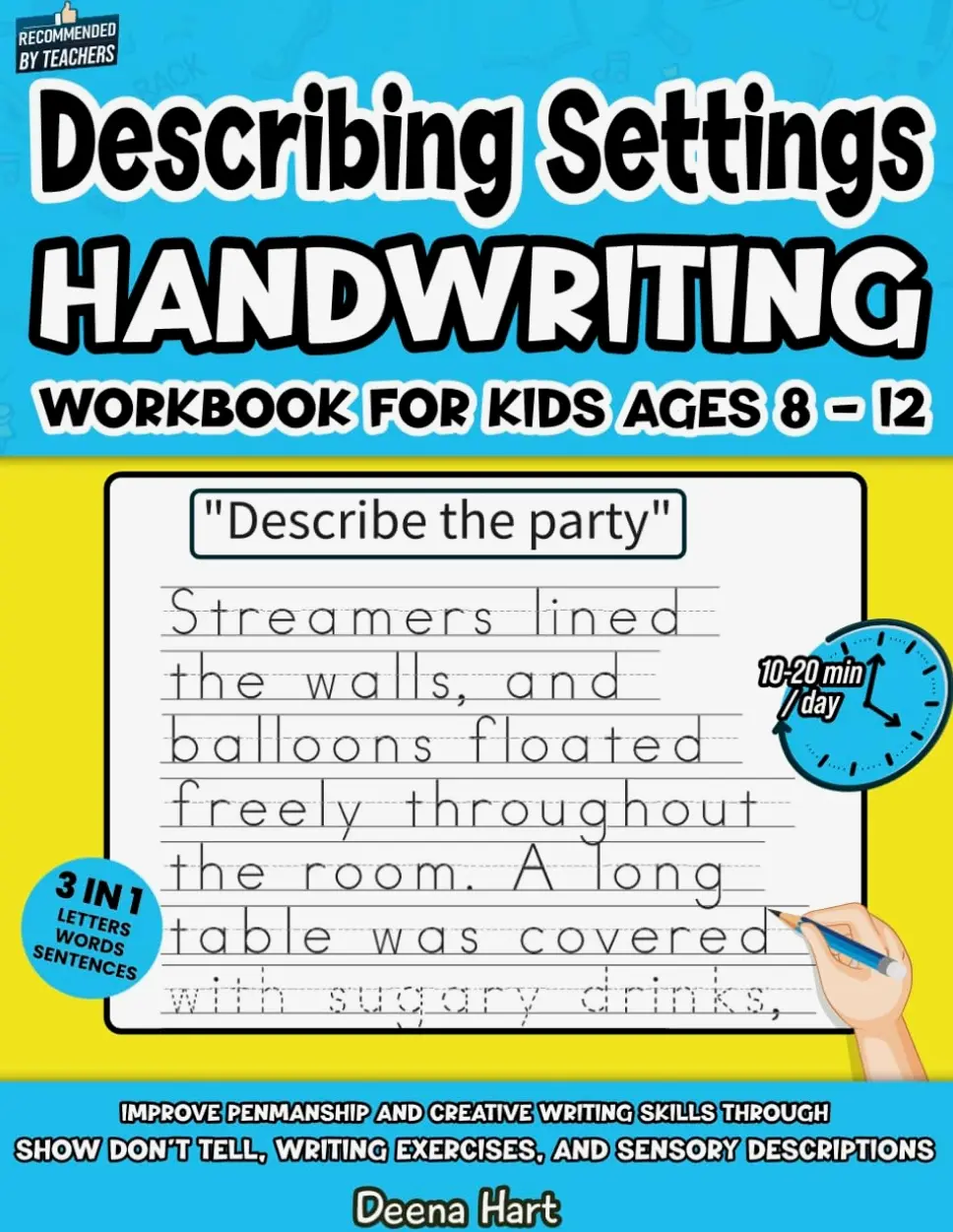 Describing Settings Handwriting Workbook for Kids Ages 8-12: Improve Penmanship and Creative Writing Skills Through Show Don’t Tell