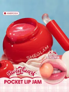 SHEGLAM Sweetheart Pocket Lip Jam Ambrosia – Hydrating Glossy Lip Balm, Non-Sticky, Plumping, Mini Lip Care for Soft Lips