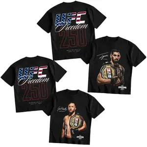 UFC 250 Years Freedom Justin Gaethje vs Ilia Topuria Graphic Tee, UFC MMA Fighters Shirt, Ultimate Fighting Championship Fan Tee, Combat Sports T-Shirt, UFC Champions Inspired Sportswear, Gift for Him, MMA Fan Unisex Cotton Tee