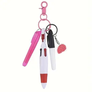 Nurse Badge Reel Pen Set, 1/2/6 Sets Including Mini Highlighter & Permanent Marker & Retractable Ballpoint & Keychain & Badge Reel, Nursing Students Gifts for Nurse, College Student Pen