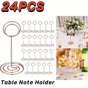 [Hand Tools Kits] 24Pcs/Set 3.35 Inch Table Number Holder,Place Card Wire Photo Holder,Picture Name Menu Clips,Memo Note Cards Stand for Wedding Reception Anniversary Birthday Party Centerpieces,Halloween Decor Gifts