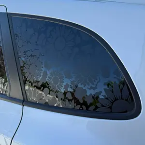 DC Prints Sunflower Cow Print Car Decal for Vinyl Window Decal - Removable, Not Reusable, Water-Resistant, Suitable for Extreme Weather Conditions, decals for trucks