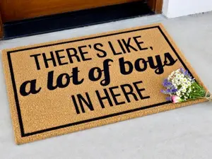 Theres Like A Lot Of Boys In Here Doormat, Funny Doormat, Funny Welcome Mat, Front Door Mat, Custom Doormat, Cute Door Mat, Funny Door Mat