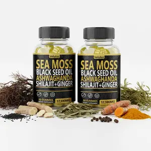 Sea Moss Multi Mineral with Black Cumin Seed Oil & Ashwagandha Gummies sea moss vitamins cranberry probiotic and  chlorophyll Flush-Free Niacin Metabolism  Meal Prep Mix yace it et fall deals for you bow light men Male Performance Support Supplement