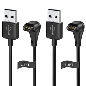 2 Pack Charger Cable for Garmin Fenix 7|7S|7X|6|6S|6X|5|5S, Forerunner 245|945, Approach S62|S10, Vívoactive 4|4S|3, Instinct, Venu 2|2S, 3.3Ft Upgraded USB Charging Cord for Garmin Watch