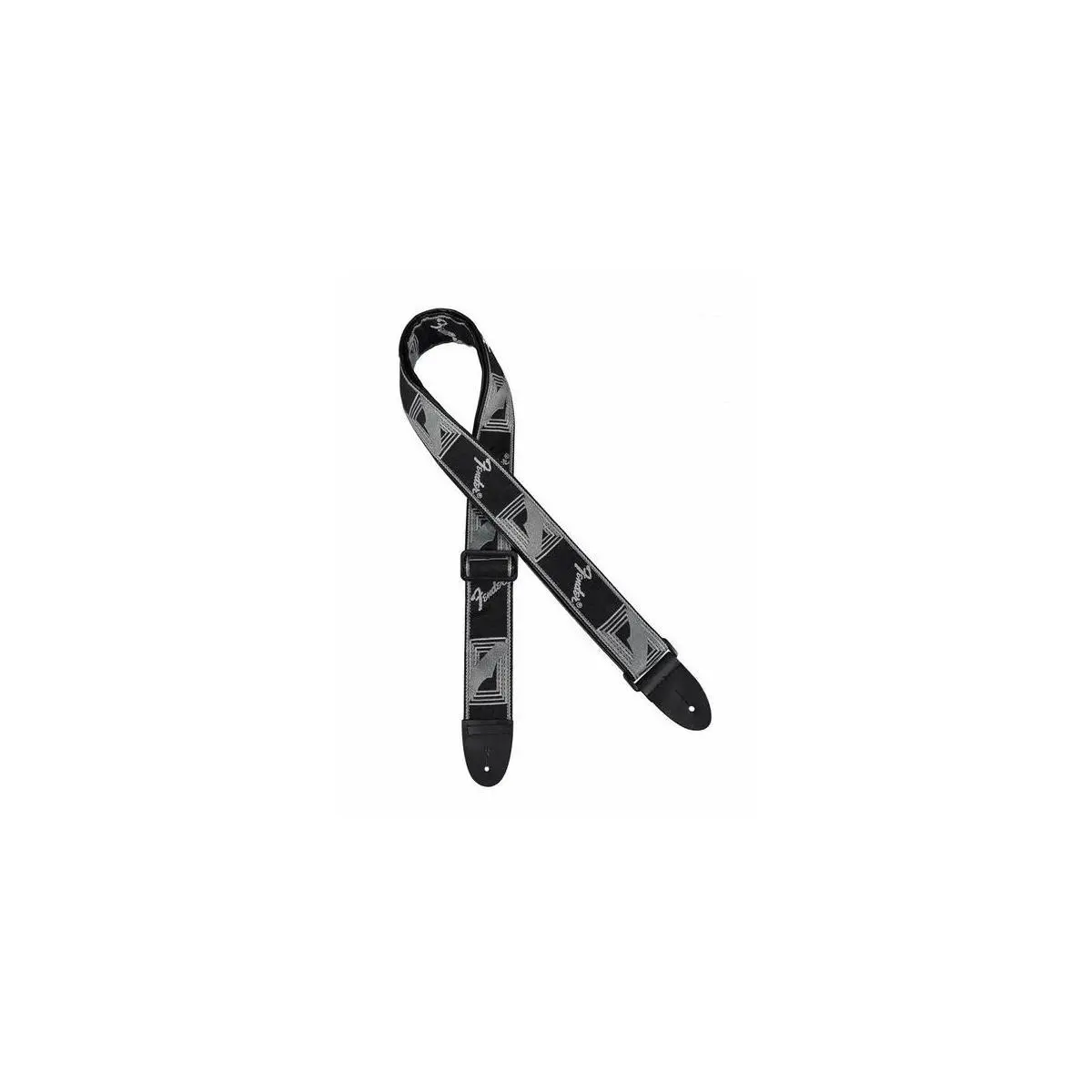 Fender 2" Monogrammed Electric Guitar Strap, Black/Light Gray/Dark Gray