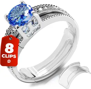 Ring Sizer Adjuster for Loose Rings – 8 Pack Easy-Clip Guards & Spacers for Flat Bands up to 8mm, Invisible Tighteners Reduce Size by 0.5-1 for Women & Men