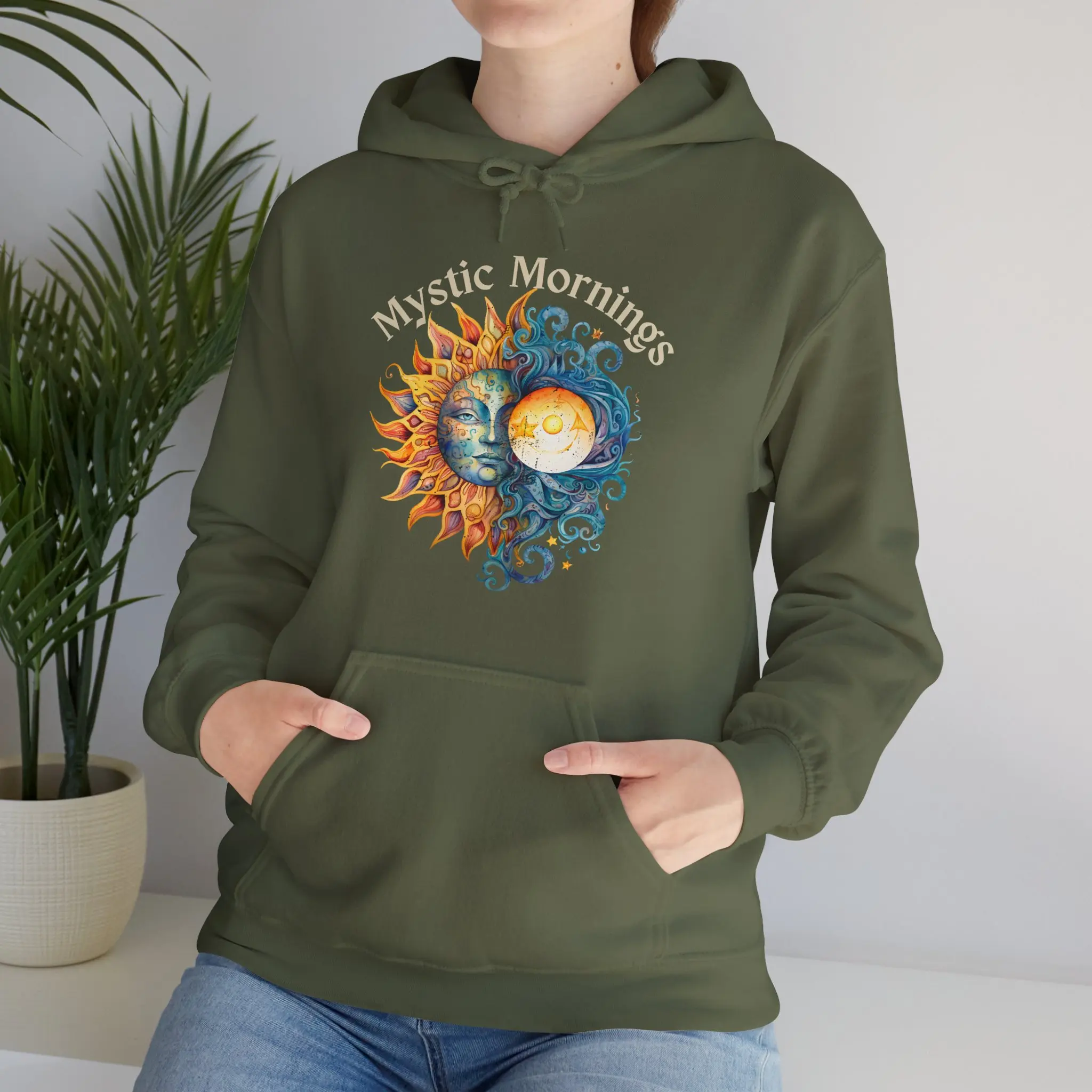 Mystic Sun and Moon Hoodie – Celestial Astrology Graphic Sweatshirt, Boho Spiritual Unisex Pullover for Cozy Fall & Winter Style, Sun and Moon Hoodie, Celestial Hoodie, Astrology Sweatshirt, Spiritual Clothing, Unisex Hoodie