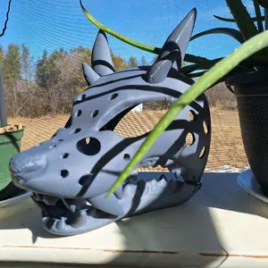 Fursuit Headbase 3d printed Wolf Dragon mix with Optional movable jaw