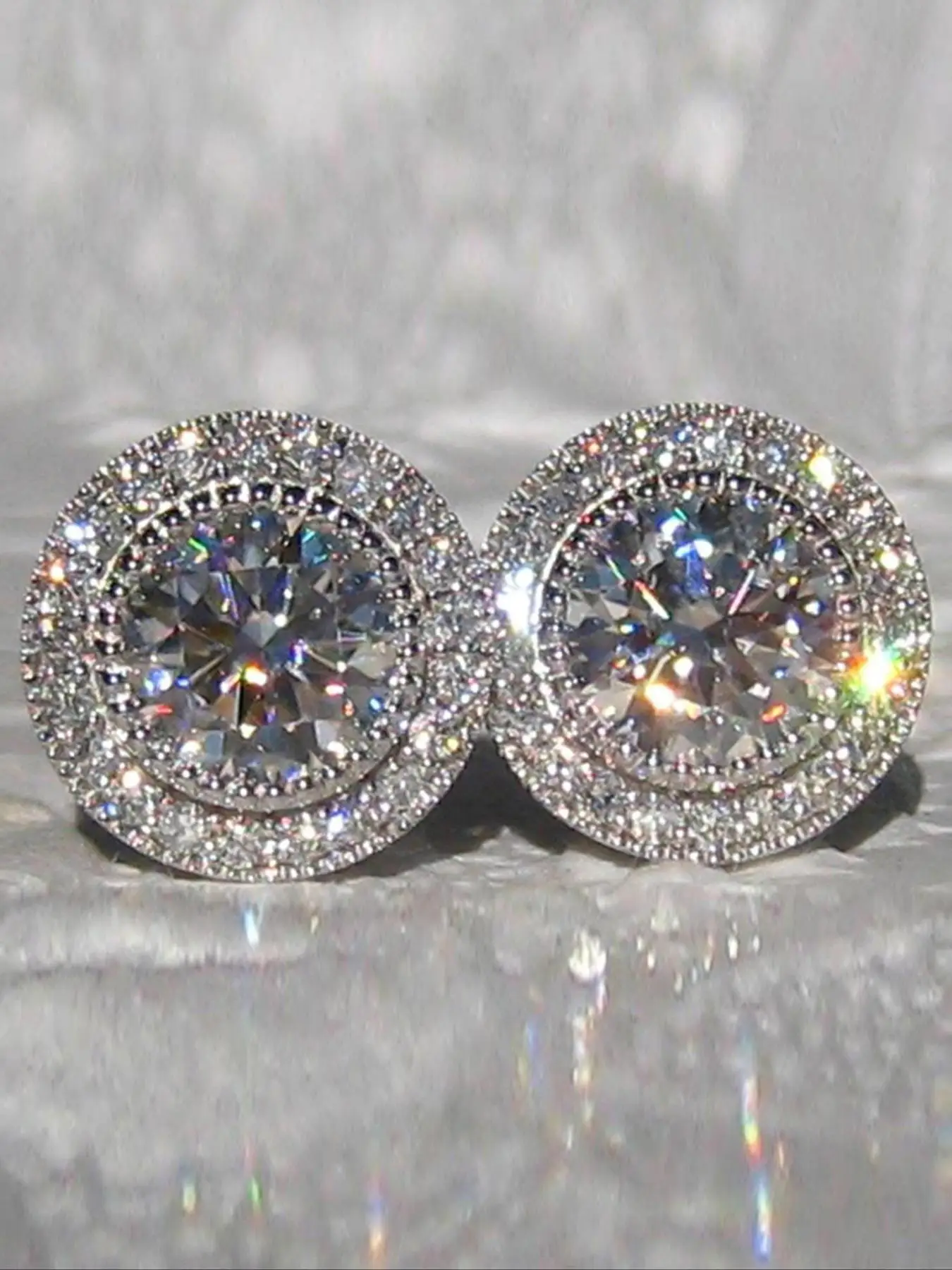 Elegant Rhinestone Decorated Stud Earrings, Fashionable Matching Earrings for Women, Daily Use, All-match Accessory, Dainty Jewelry Valentine's Day Gi