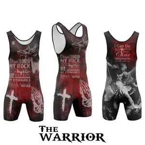 The Warrior wrestling singlet,  Featuring dynamic Christian graphics