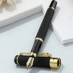 Luxury Dragon Pattern Fountain Pen, Metallic Signature Pen with Gift Box, Replaceable Ink Sac Smooth Writing Pen, Office Stationery & Supplies, Pen Calligraphy, Aesthetic Pens, Unique Pens, Inspirational Metal Pens, Specialty Pen, Boutique Pen