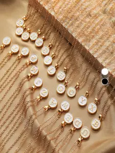 Unisex Alphabet Letter Pendant Necklace, Alphabet Necklaces, Casual Alloy Chain Accessory, Perfect Gift for Friends, Everyday Wear Jewelry