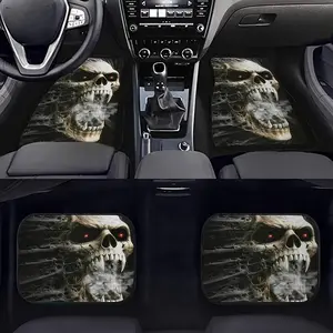 Skull Pattern Car Floor Mat, Non-slip Car Floor Mat, Stain Resistant Car Floor Mat for Cars, SUVs, and Sedans, Car Interior Accessories, Car Accessory