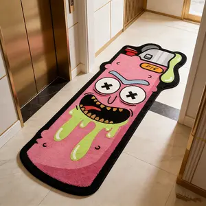 Creative Cartoon Lighter Pattern Rug, Fun Crazy Expressions, Fashion Home Decor Carpet, Soft Plush Mat for Bedroom, Study, Sofa, Closet