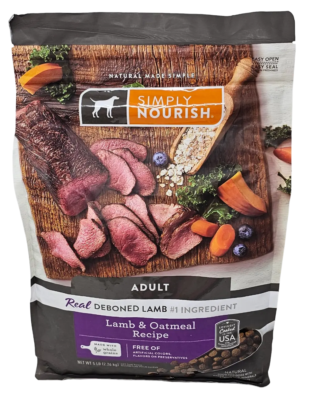 Simply Nourish Lamb and Oatmeal Dry Dog Food, 5 Pounds
