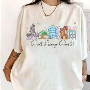 Adult and Youth and Toddler Walt World Park Icons Comfort Colors/Gildan T-Shirt, Minimalist Epcot Animal Kingdom Tee, Magic, Best Gift Birthday