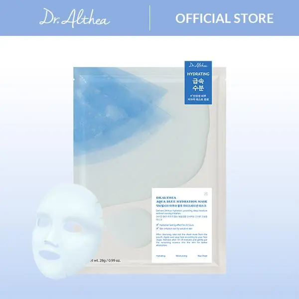 [Dr.Althea Official] Aqua Blue Hydration Mask - Puffiness & Hydration, Korean Sheet Mask (Pack of 4)