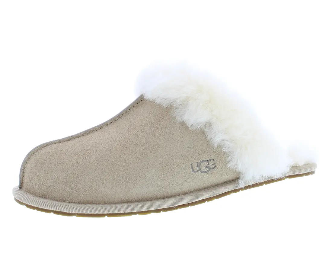 UGG Women's Scuffette II Suede Slippers, Classic Slip-On House Footwear with a Genuine Sheepskin Collar and Lining, Walking Shoes