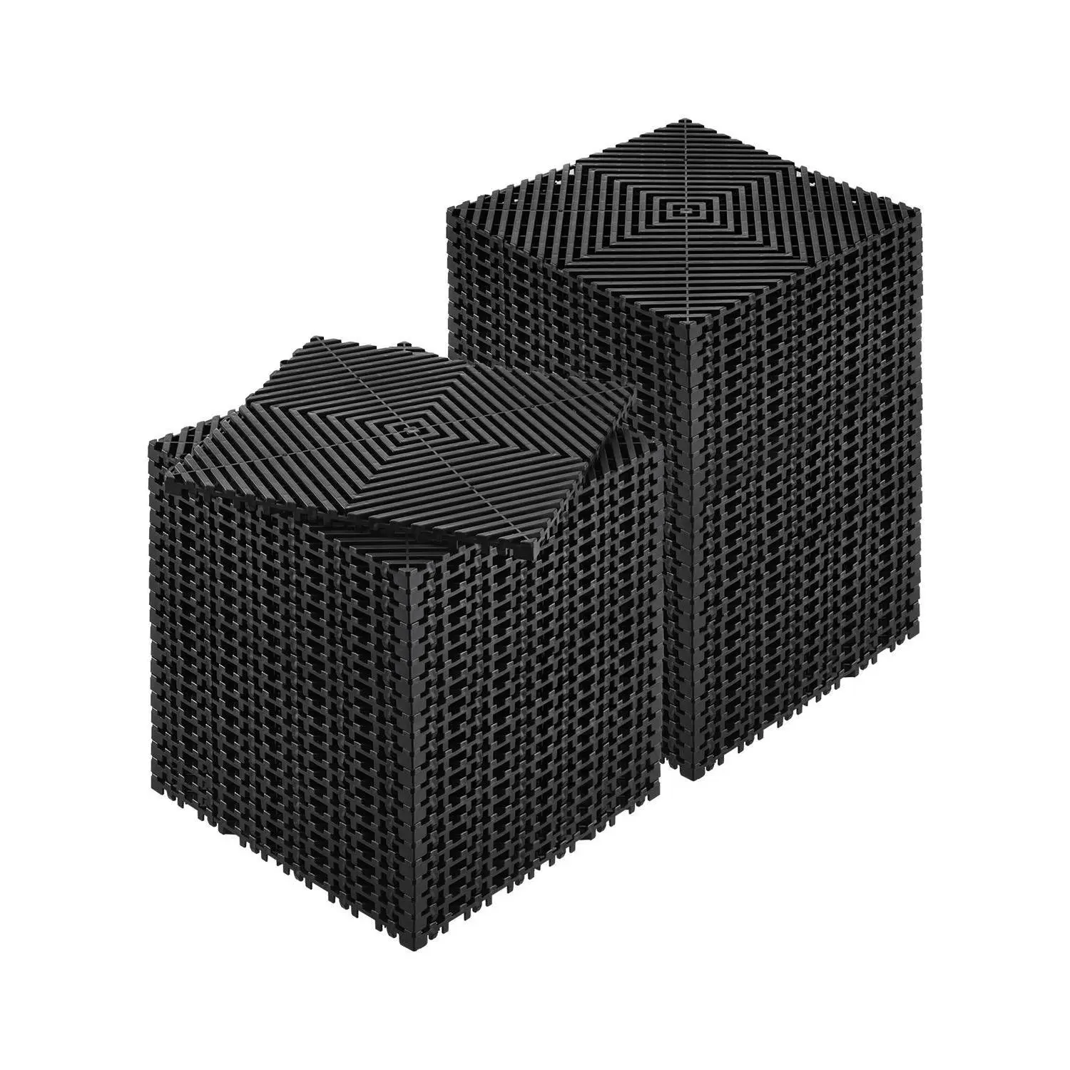 【Summerfinds】VEVOR Interlocking Drainage Mat, 12” x 12” Modular Interlocking Cushion, 50 Pcs Splicing Drainage Mats, Non-Slip Black PP Drainage Floor Tile and Shower Mat, for Garage, Garden, Kitchen & Outdoor